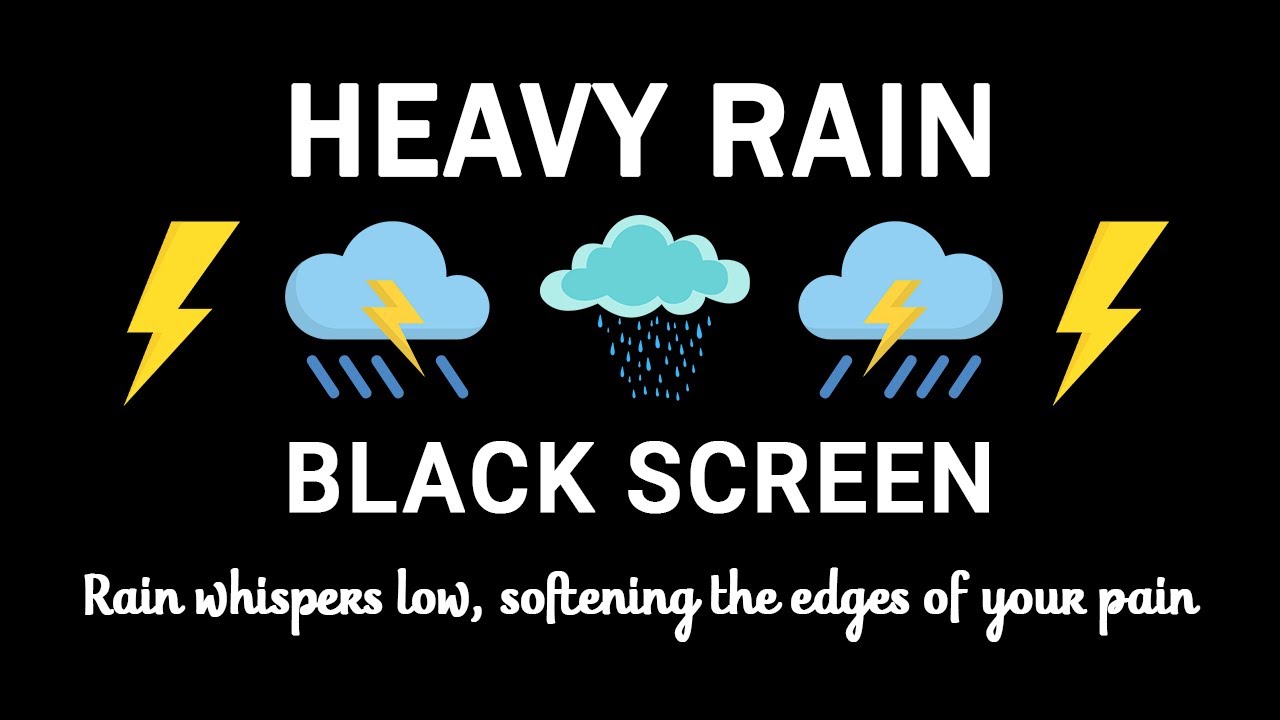 Midnight Thunderstorm Rain | BLACK SCREEN | Deep Relaxation and Stress Relief