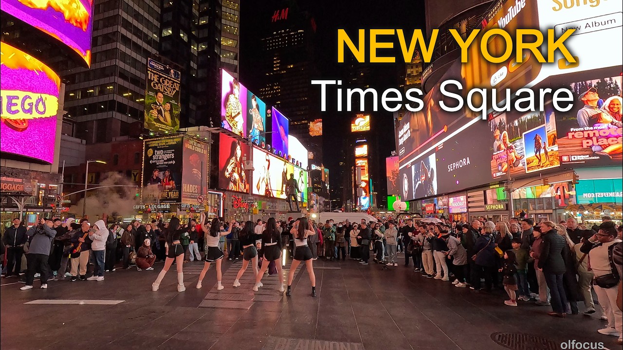 New York / Walking tour Times Square in the evening / NYC 4К 60fps