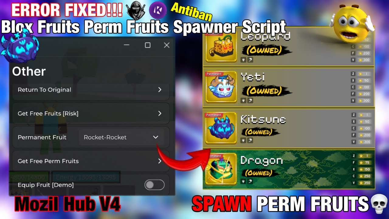[☄️⭐️] ЛУЧШИЙ скрипт для спавнера фруктов Perm Fruit Spawner Blox Fruits &mdash; Mozil Hub V4 | ТОРГОВЫ...