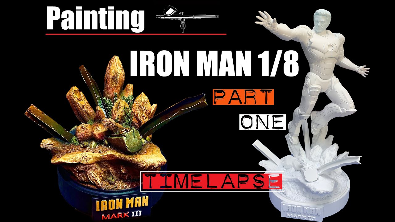How to paint Iron Man Base 1/8//Timelapse Airbrush// Pat One