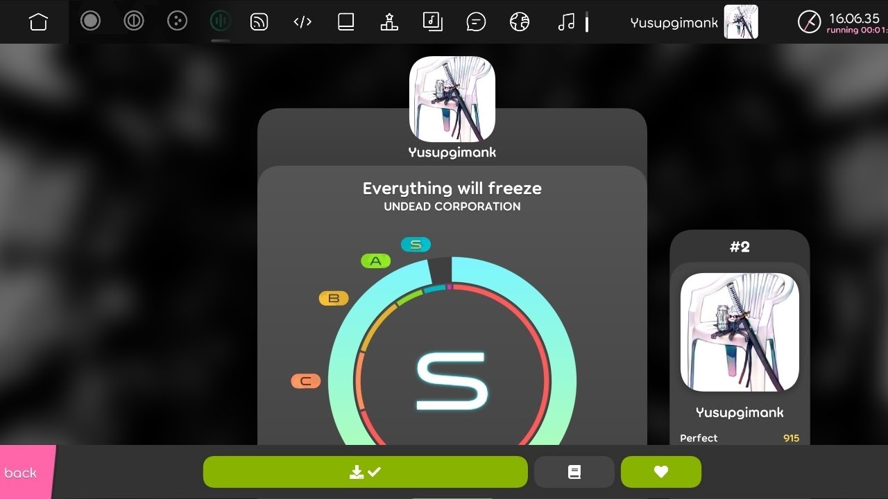 Everything will freeze -Guitar -OSU mania 4k android,miss 2