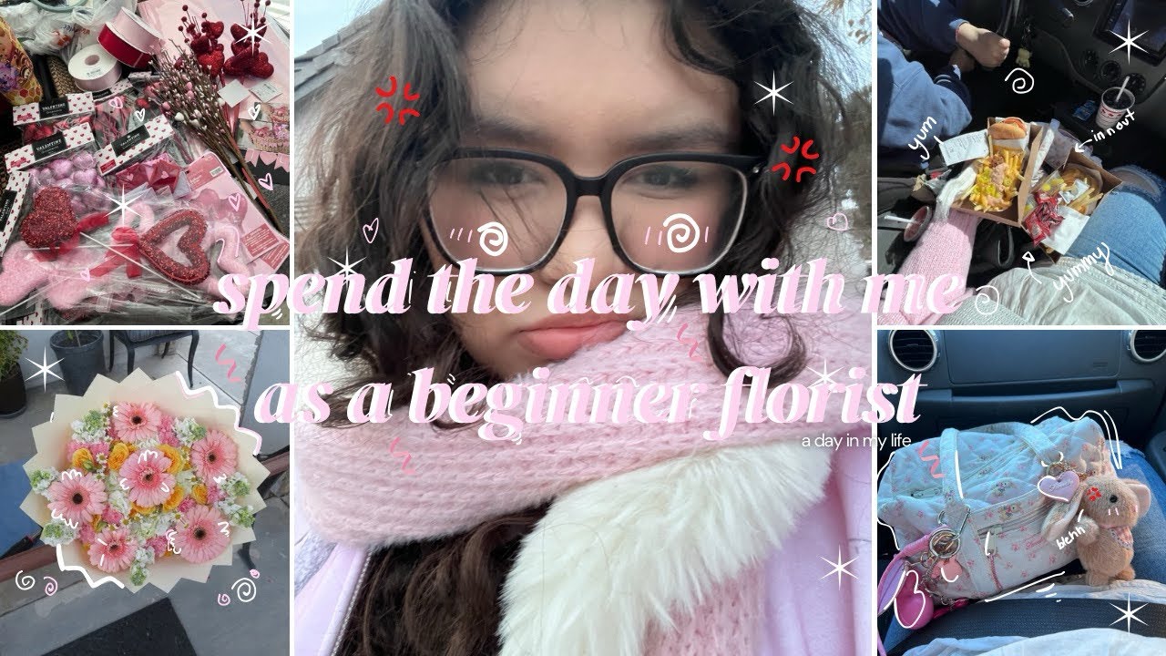 spend the day with me as a beginner florist 🫧🧺🌷| TraderJoe run | hobby lobby run🛍️ | haul | in n out