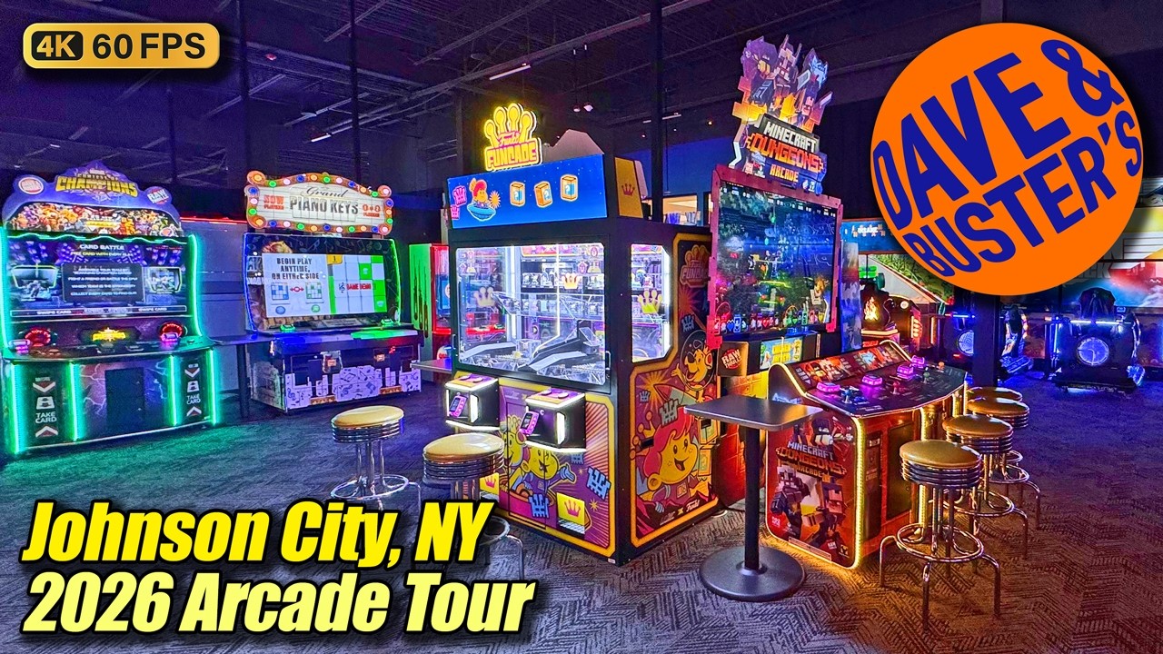 Dave & Buster's (Johnson City NY), February 2026 arcade tour, new 4K full walkthrough