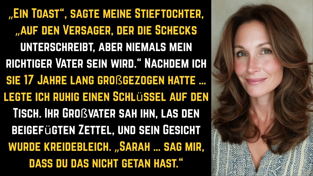 Sie stieß mit mir an weil ich nicht ihr richtiger Vater war dann legte ich einen Schlüssel auf den