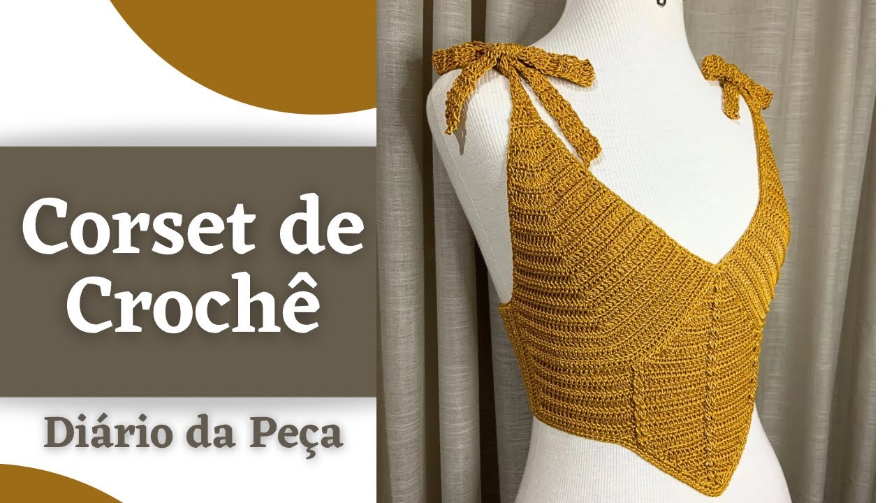 Corset de Crochê Top Cropped de Crochê