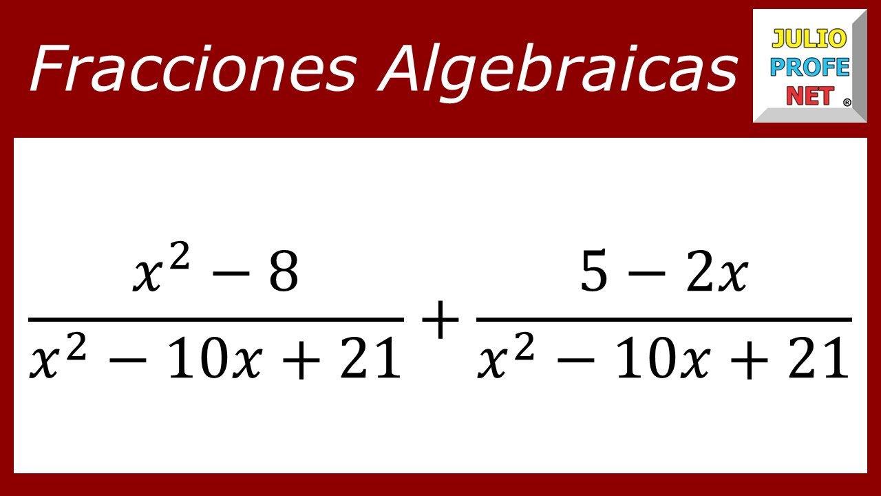 Sumar fracciones algebraicas | Ej. 1 #julioprofe