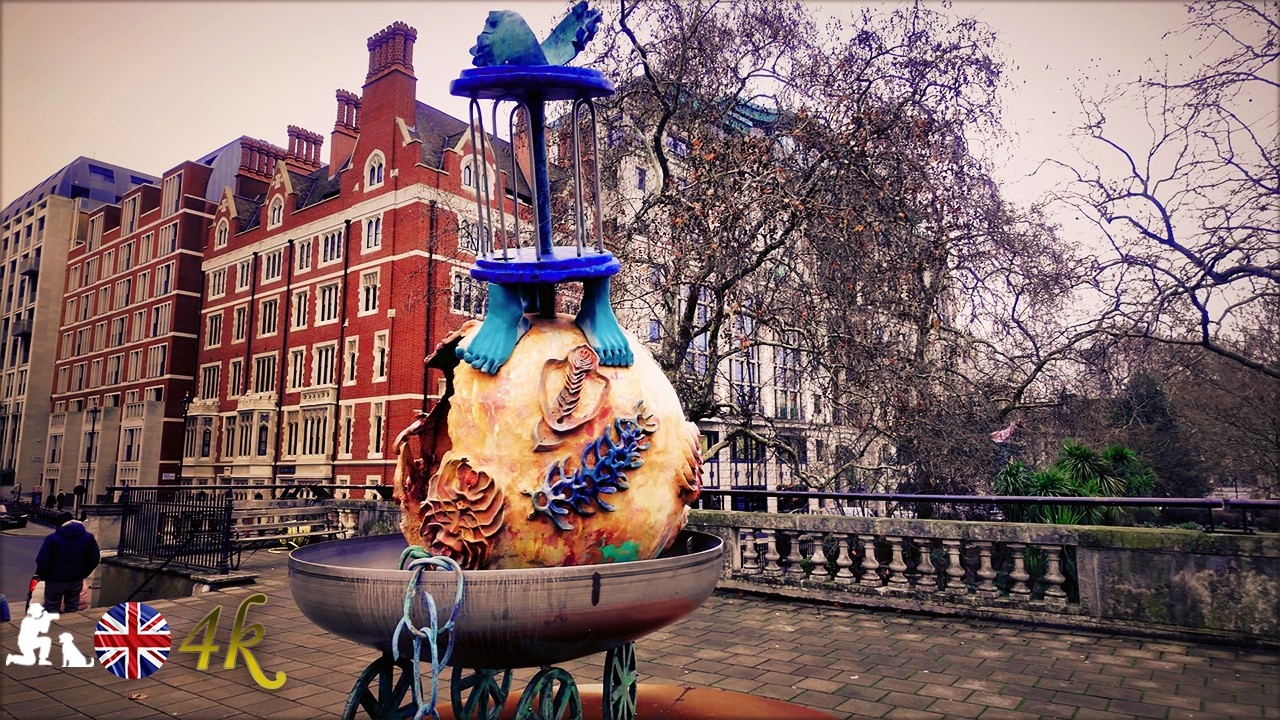 walking in london & cloudy day vibe & asmr walk 4k