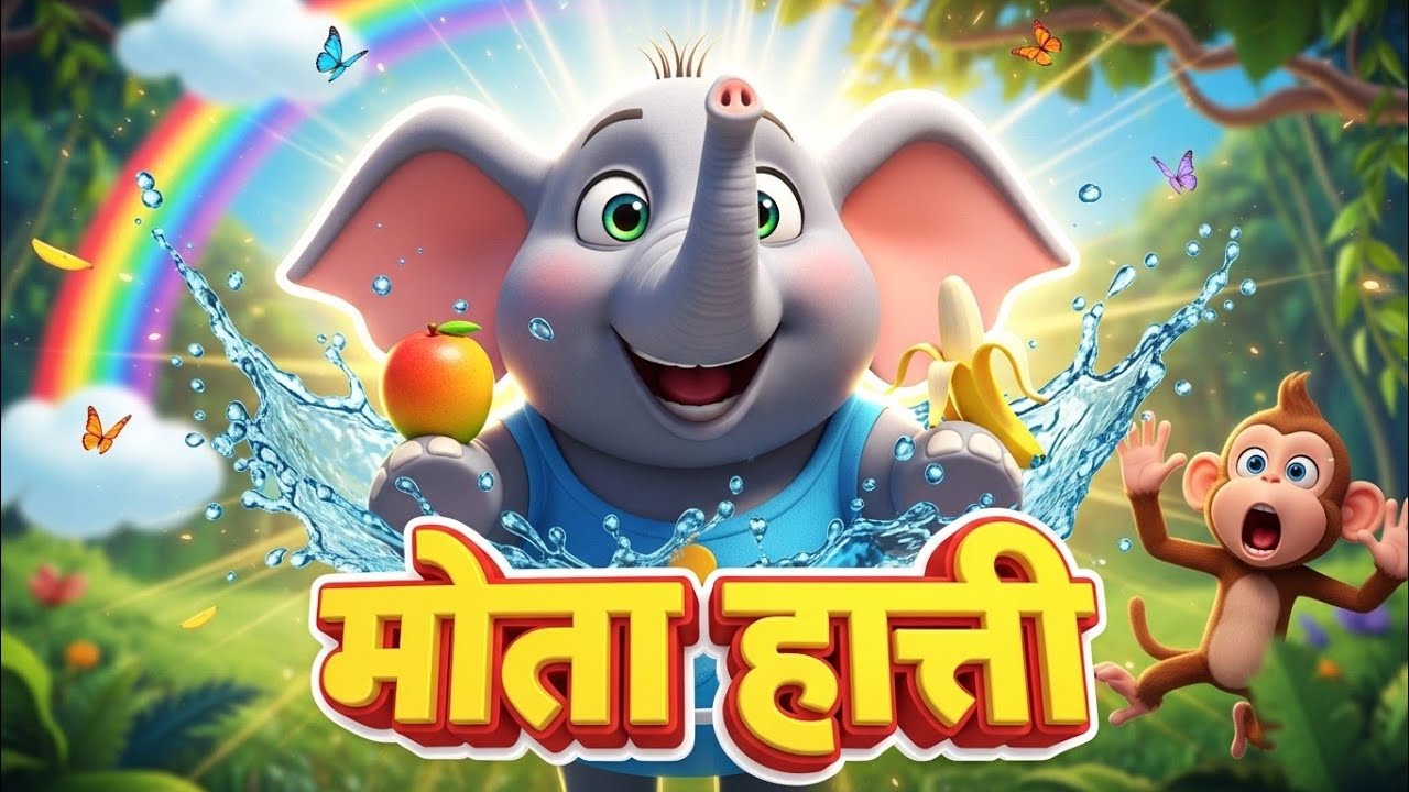 मोटा हाथी 🐘 | Hindi Nursery Rhyme for Kids | Fun Jungle Song #rhymes #kids 