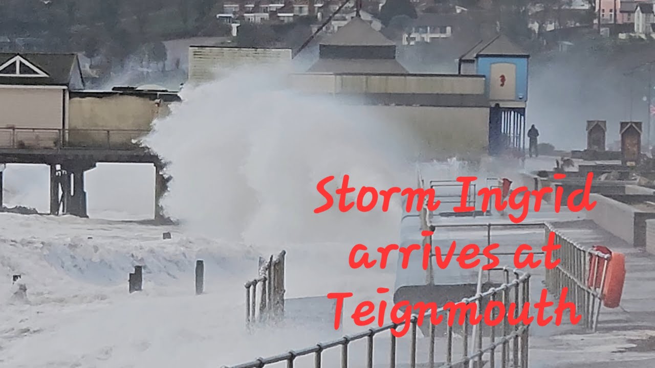 Storm Ingrid arrives at Teignmouth seafront , no walk on the beach today ! #Devon  #seaside