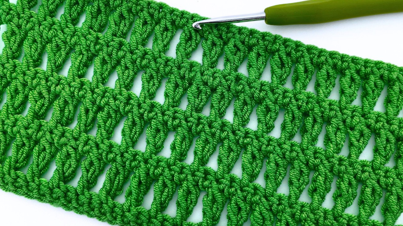 Простой узор для вязания крючком, подходящий для ковриков, одеял, блузок и шарфов.