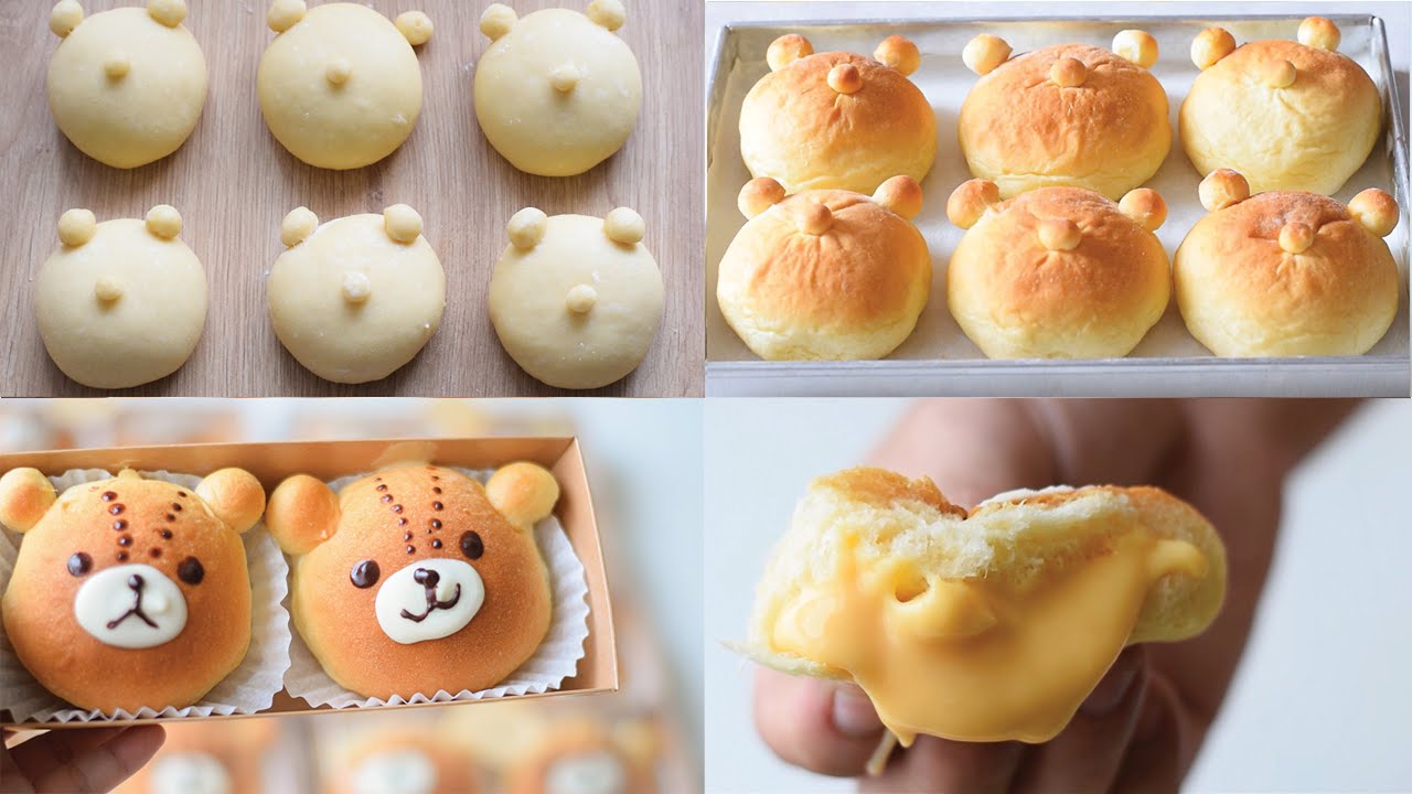 Bánh Mì Mềm Nhân Phô Mai Custard | Japanese Milk Bread With Cheese Custard Filling