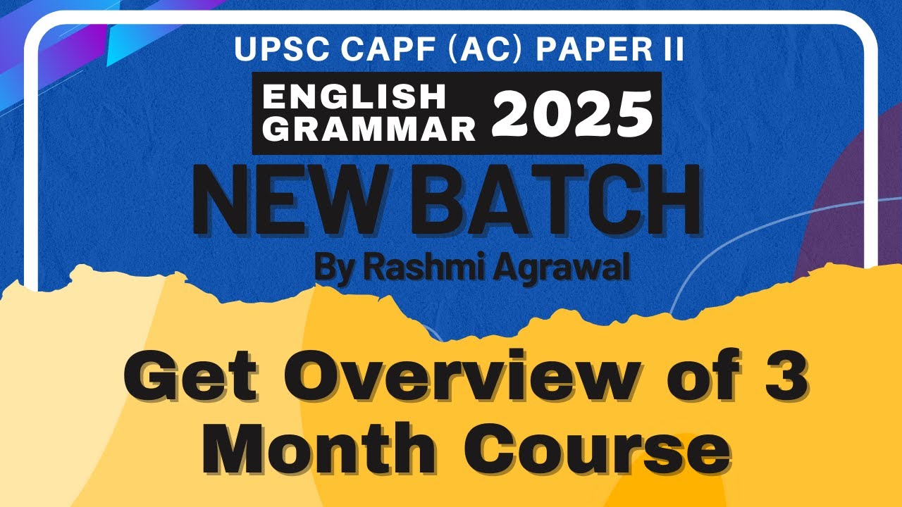 1. Introduction || Grammar Foundation Course || UPSC CAPF, Civils, PCS, Judiciary - By Rashmi Ma'am