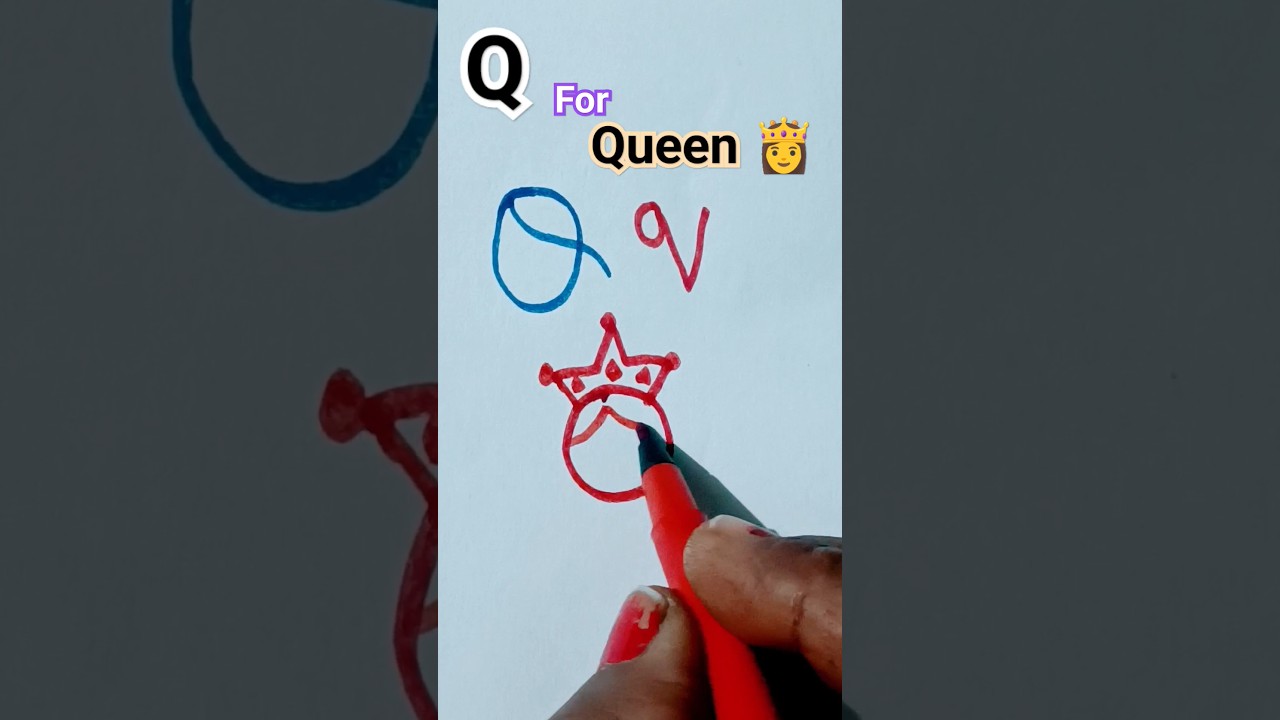 How to make Queen. #qforqueen #aforapple #bforball #alphabet #trending #drawing#reels #drawingguide
