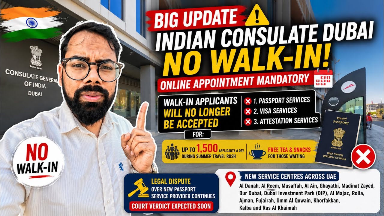 Indian Passport Update UAE 2026 | No Walk-In at Dubai Consulate | Online Appointment Mandatory