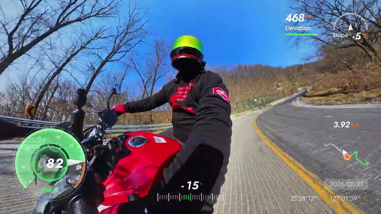 겨울의 끝자락 영상17도의 축복 순창 밤재 라이딩 #cb1000r #인스타360x4