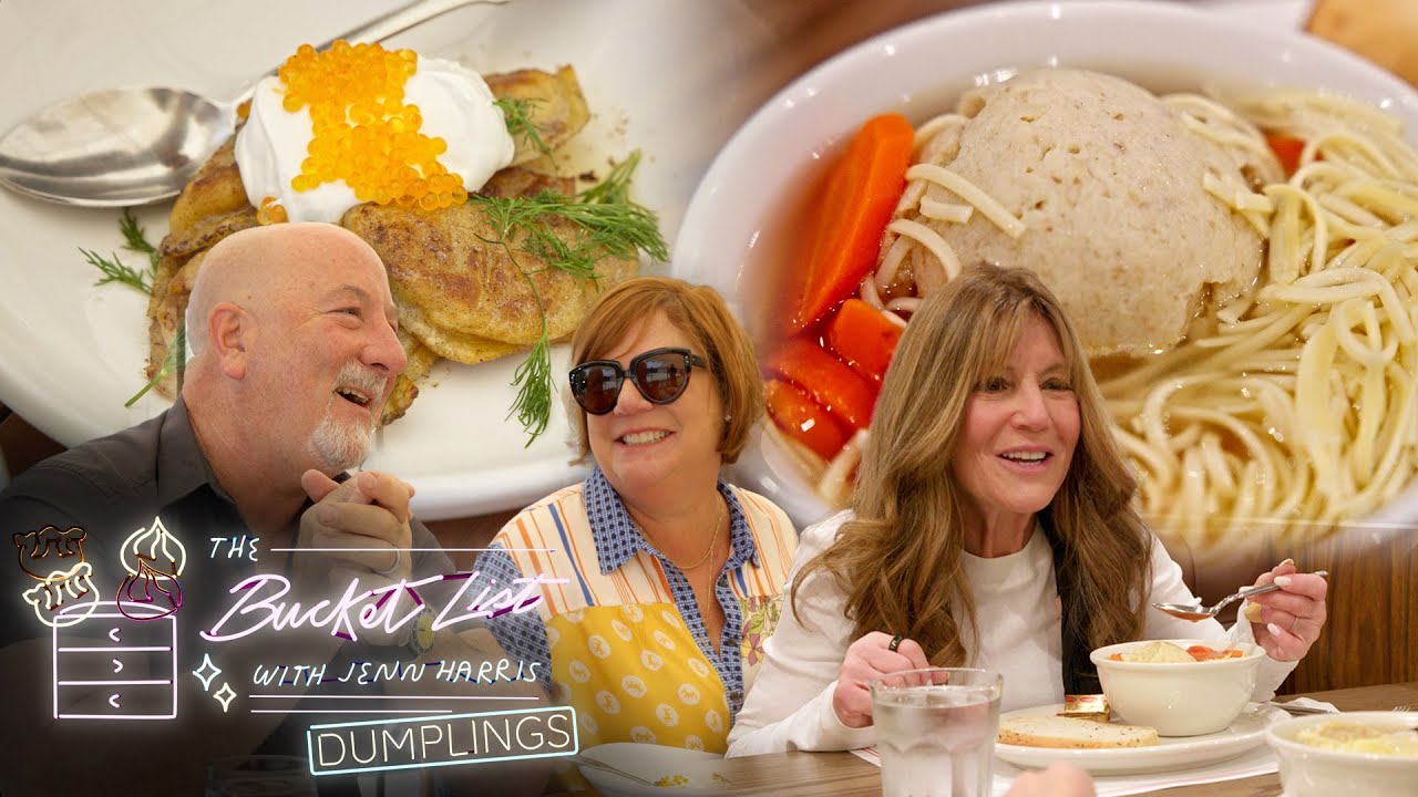 Jenn eats Matzo ball soup, Kreplach, Varenyky and Pelmeni | The Bucket List