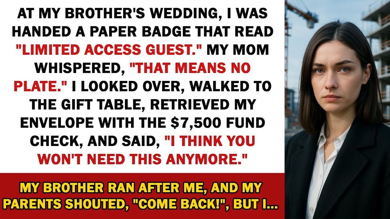 At My Brother’s Wedding, I Was Handed A Paper Badge That Read “Limited Access Guest ” Then My Mom