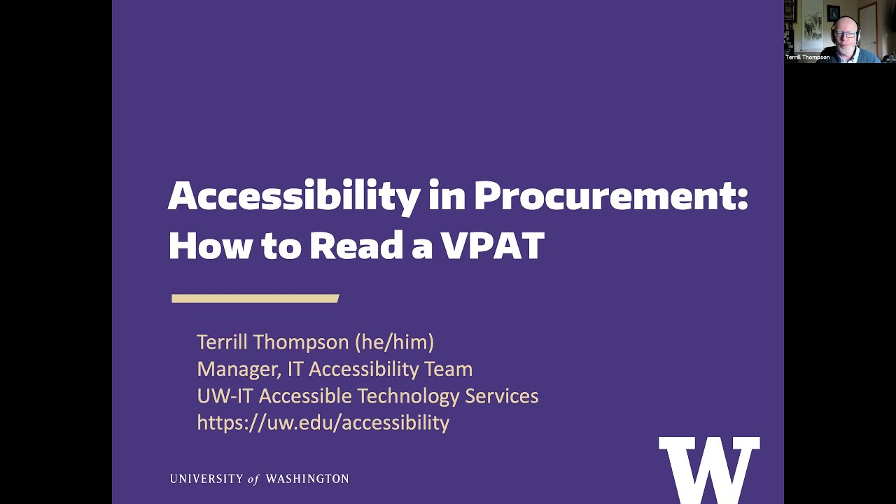 How to read a VPAT webinar, October 13 2021