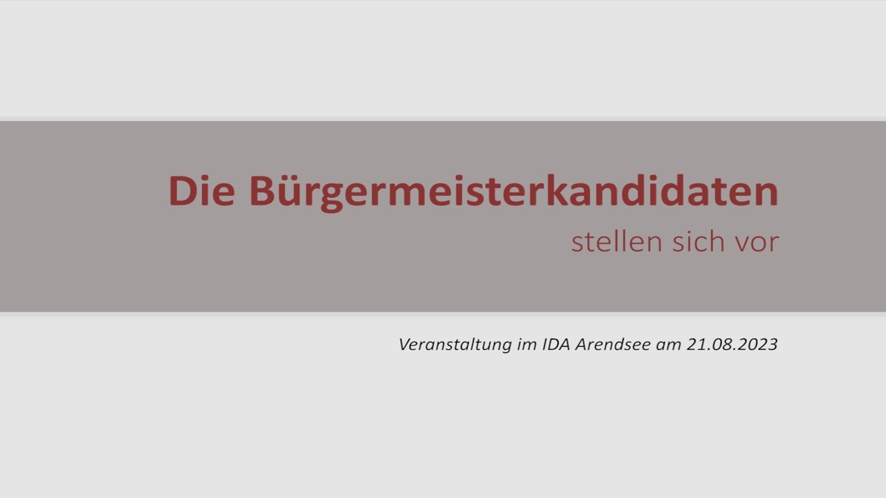 B&uuml;rgermeisterkandidaten f&uuml;r Arendsee stellen sich vor.