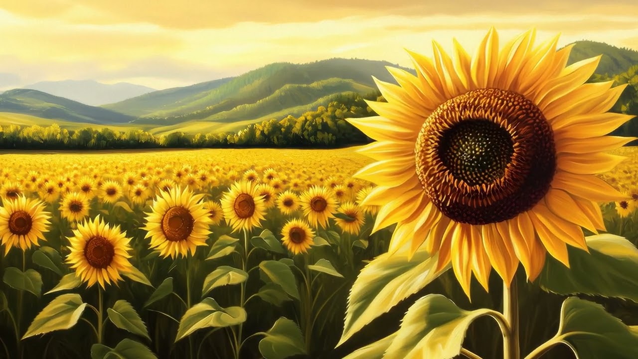Animated Sunflower TV Art 🌻 4K Moving Screensaver | Nature Frame TV Art | Flower Art for the TV