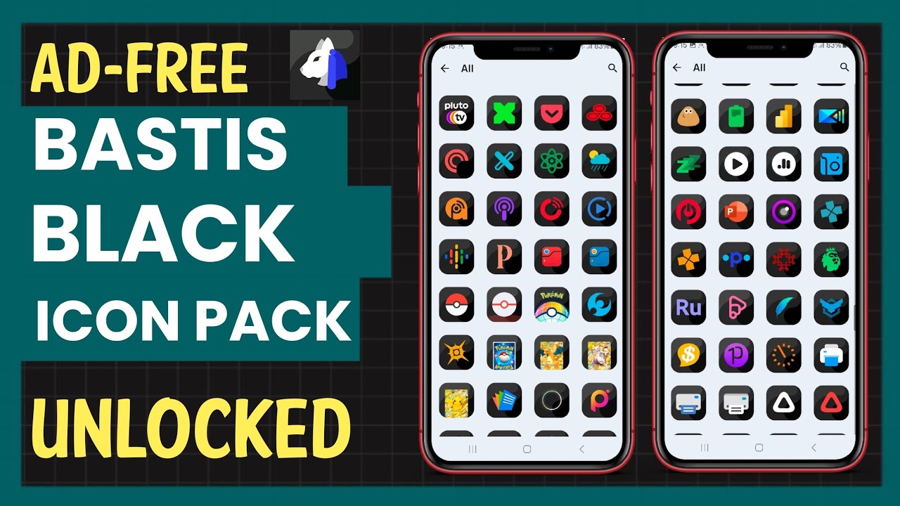 Best Free Bastis Black Icon Pack App for Android