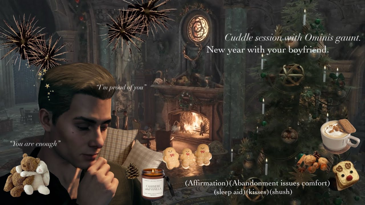 Новогодние объятия с худым Оминисом 🍪🧸✨ [поцелуи][тише][проблемы с чувством покинутости][средство...