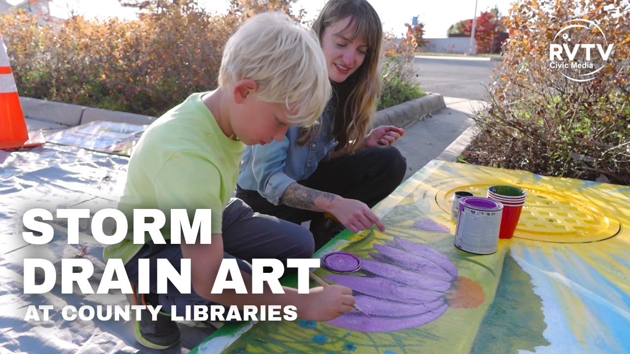 Public Art Brightens Storm Drains at County Libraries