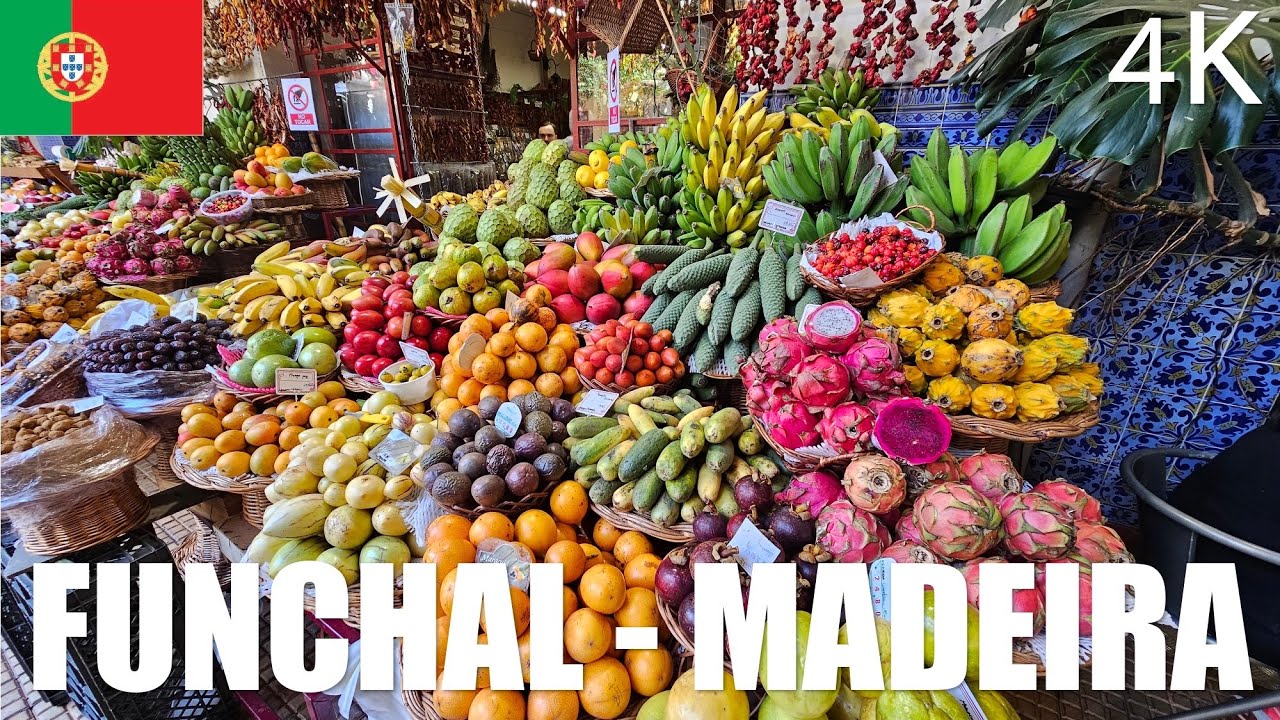 Funchal, Madeira 4K - City Center Walking Tour - May 2023