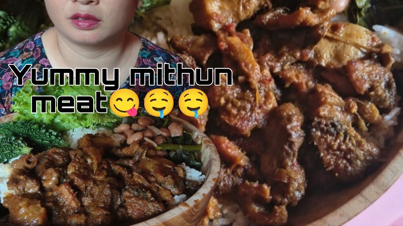 Simple Home Food | Mithun Meat, Intestine & Veggies | A Mother Cooking Real Food