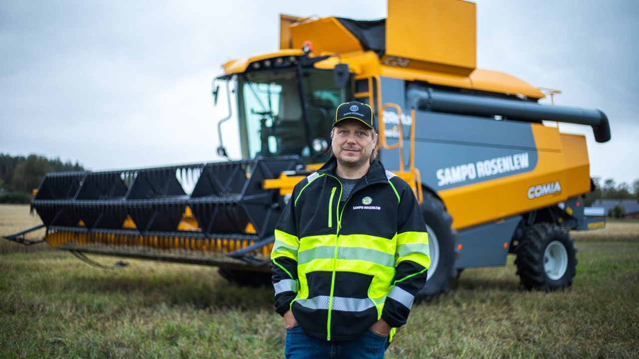 SAMPO C24 ASIAKASTARINA - Jari Saari valitsi tehokkaan leikkuupuimurin vaativiin olosuhteisiin