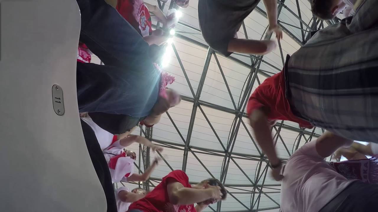 Gol Lewandowskiego gopro Polska Portugalia. Radość kibiców.