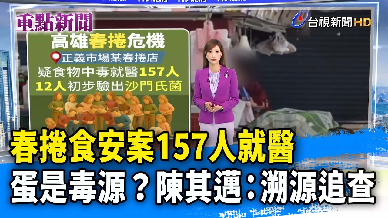 春捲食安案157人就醫 蛋是毒源？陳其邁：溯源追查【重點新聞】-20260407
