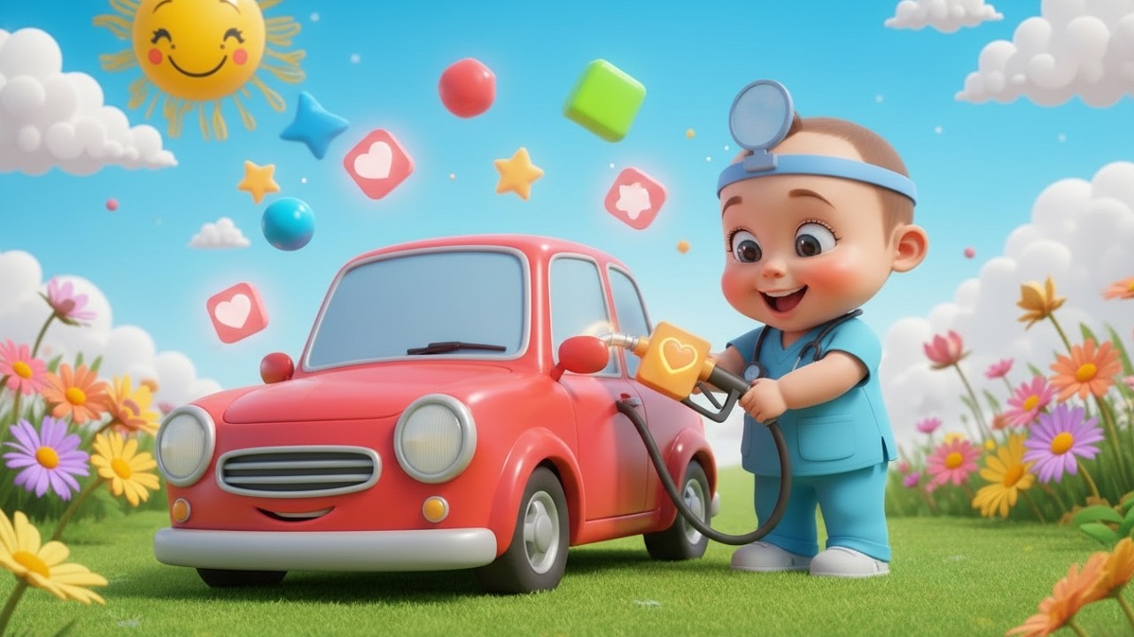 The Sick Little Car & Baby Doctor Rhyme for Kids | Vehicle & Doctor Song | Popular Nursery Rhymes