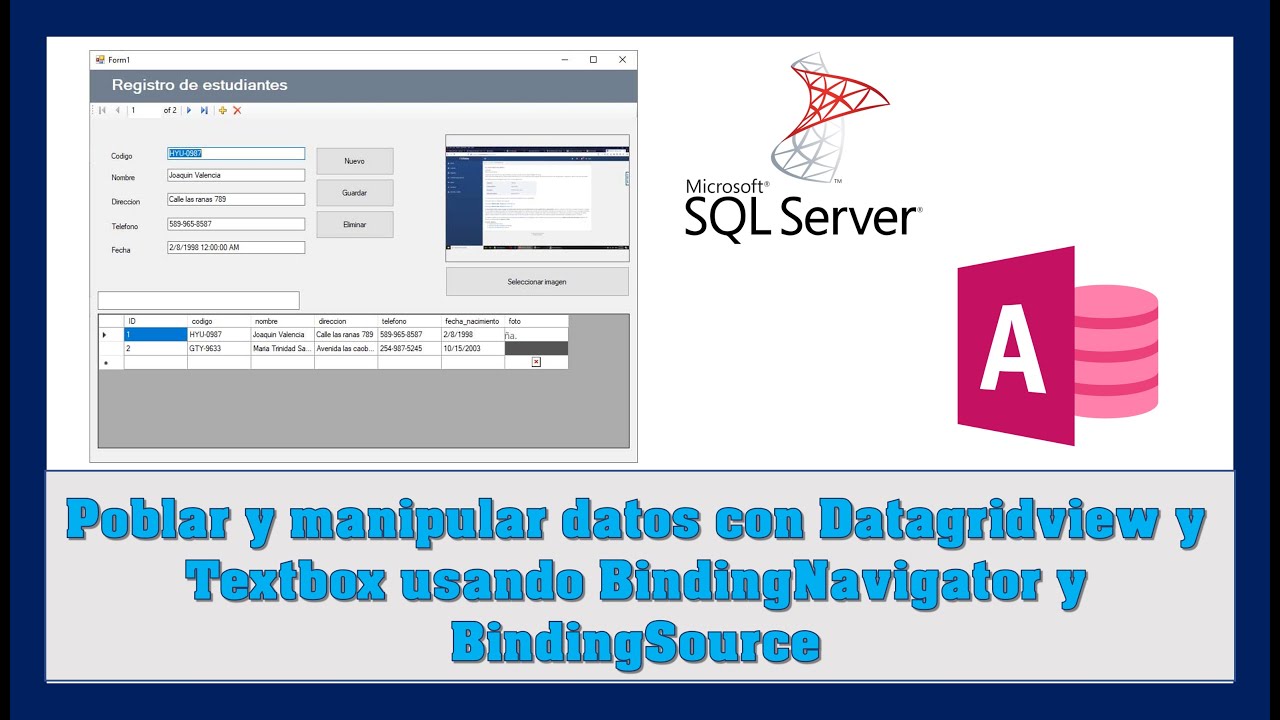 Poblar Datagridview usando BindingSource Visual Basic.NET 2019