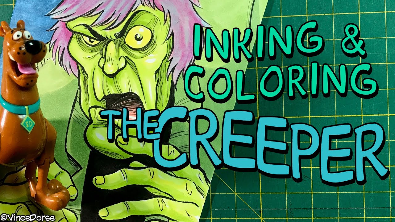Inking and Coloring The Creeper (with Copic Markers)