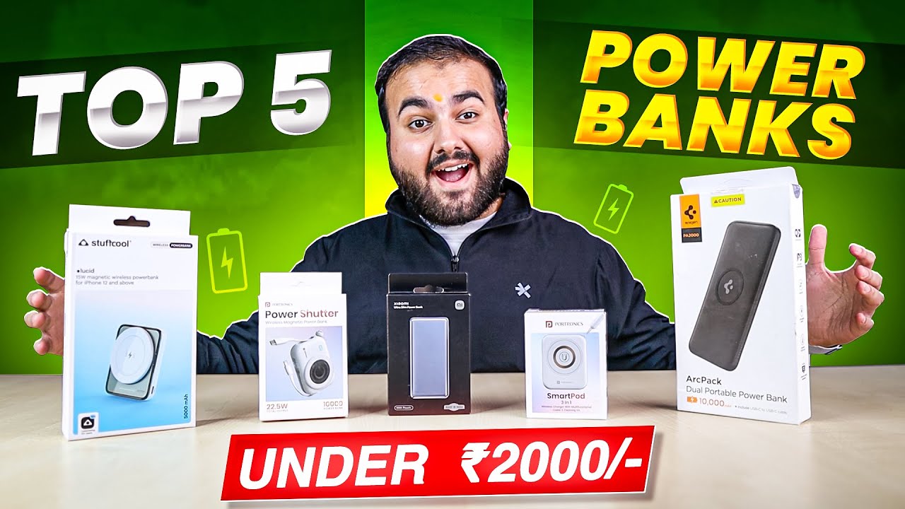 TOP 5 Best PowerBanks under ₹2000/- 🤯 | Best for Travelling ✈️ (2026) - GTV Ep 04