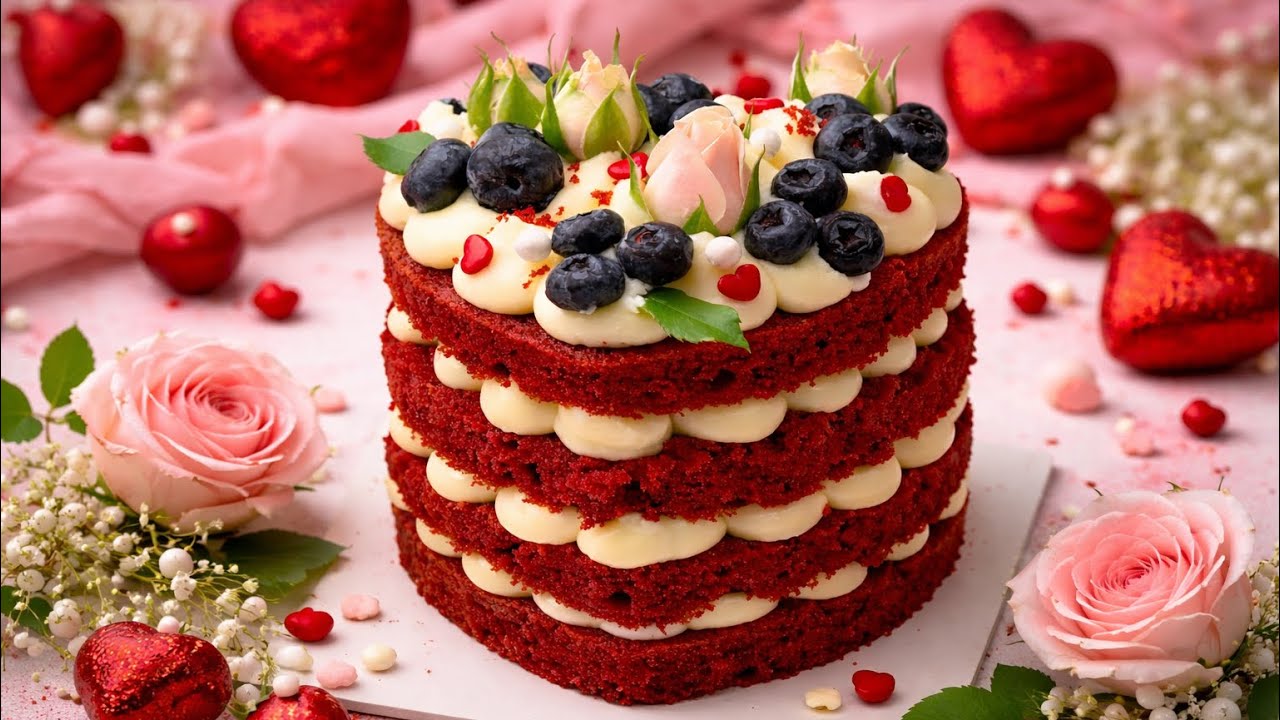 Easy Valentine Heart Cake | Red Velvet Cake Recipe (No Fancy Tools)