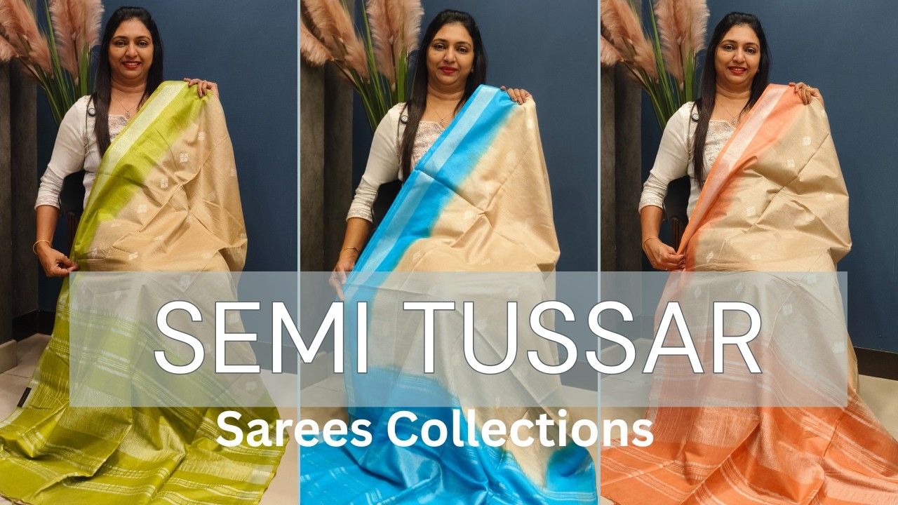 Where tradition meets effortless elegance &mdash; Semi Tussar Sarees for timeless grace 💖 || 𝐆𝐋𝐈𝐓𝐙𝐈𝐍𝐃𝐈𝐀