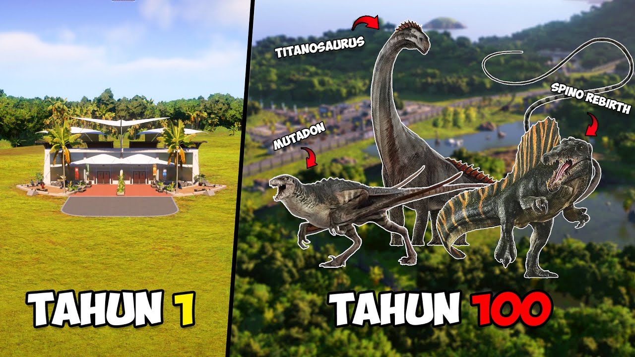 AKU MEMBANGUN TAMAN DINO YANG ISINYA DINO DARI FILM JURASSIC REBIRTH