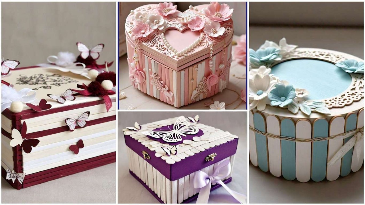 Stick to Style ❤️  Popsicle Sticks Jewelry Box Decoration Ideas