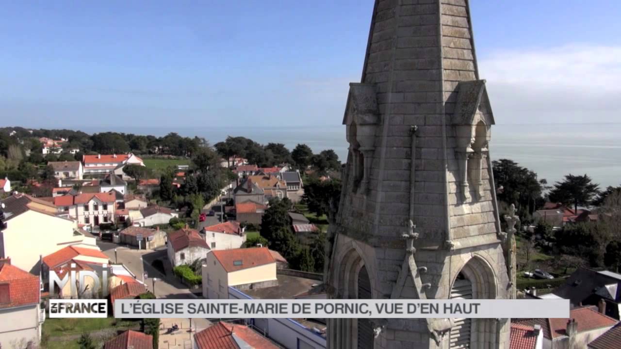 VUE D'EN HAUT L'&eacute;glise Sainte Marie de Pornic
