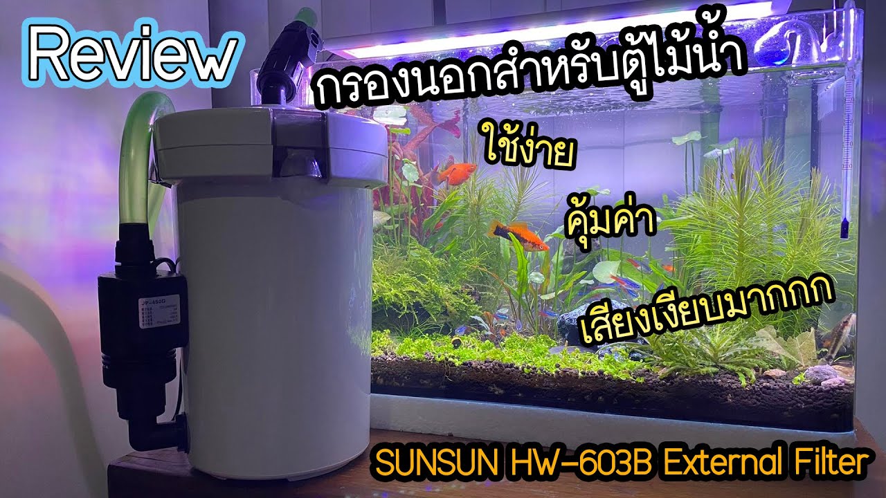 รีวิวกรองนอกตู้ SUNSUN HW-603B เสียงเงียบมากก คุ้มค่า ใช้งานง่าย