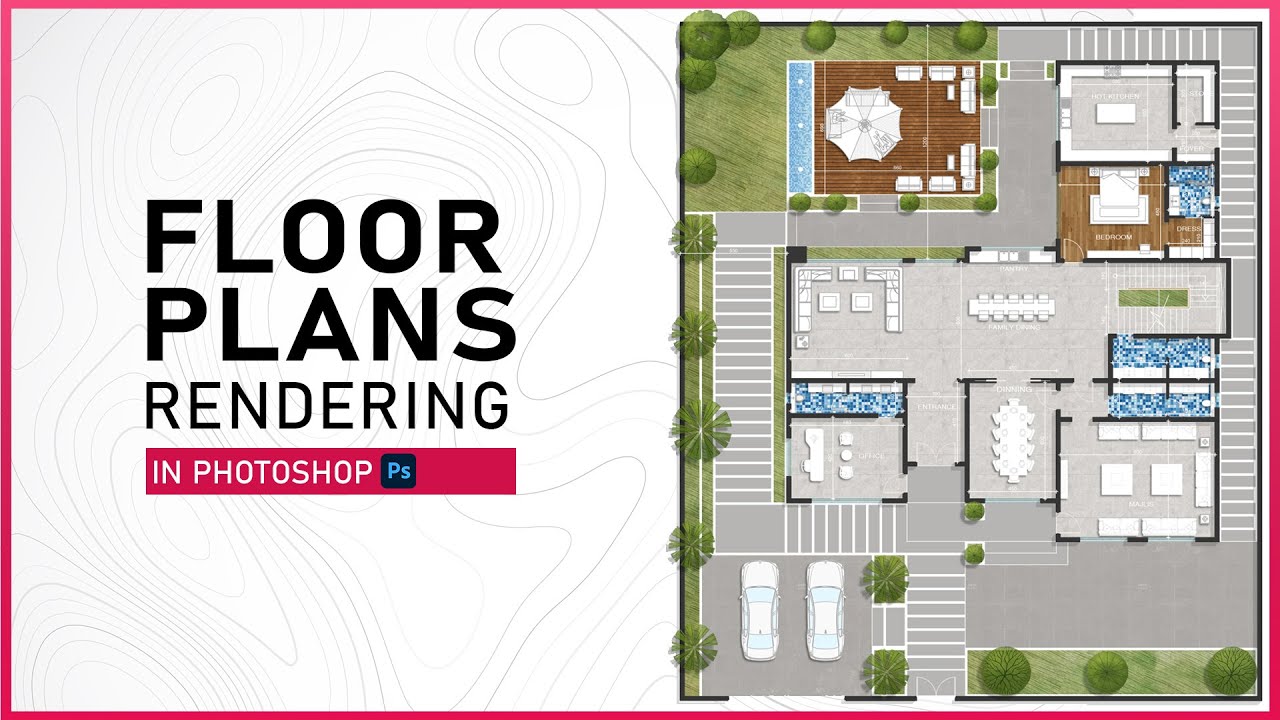How to Render Floor Plans in Photoshop | From AutoCAD to Stunning Visual