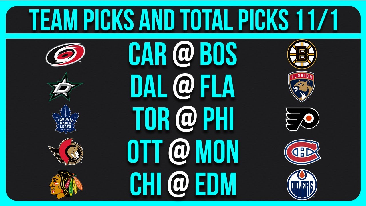 FREE NHL Picks Today 11/1/25 NHL Picks and Predictions