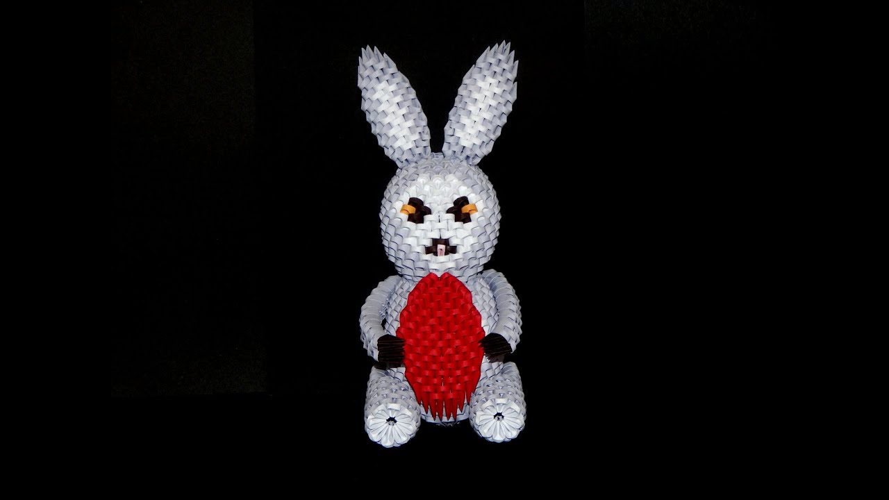 3D origami Easter Bunny tutorial part1