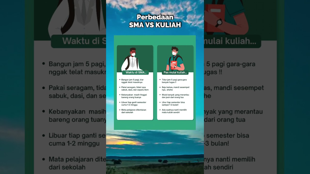 perbedaan saat masa SMA dengan KULIAH!! #anakkuliah #anaksma