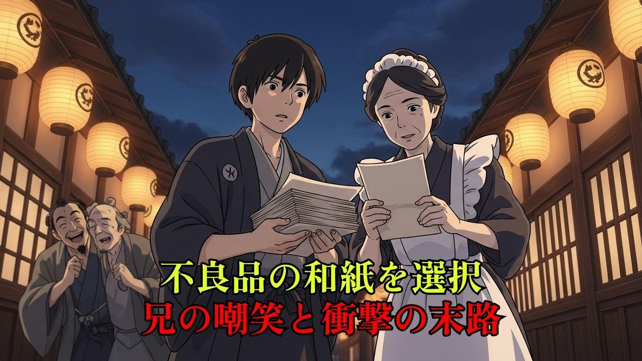 「不良品の和紙」と「女中」を選んだ末っ子、兄に嘲笑された末の衝撃の逆転劇