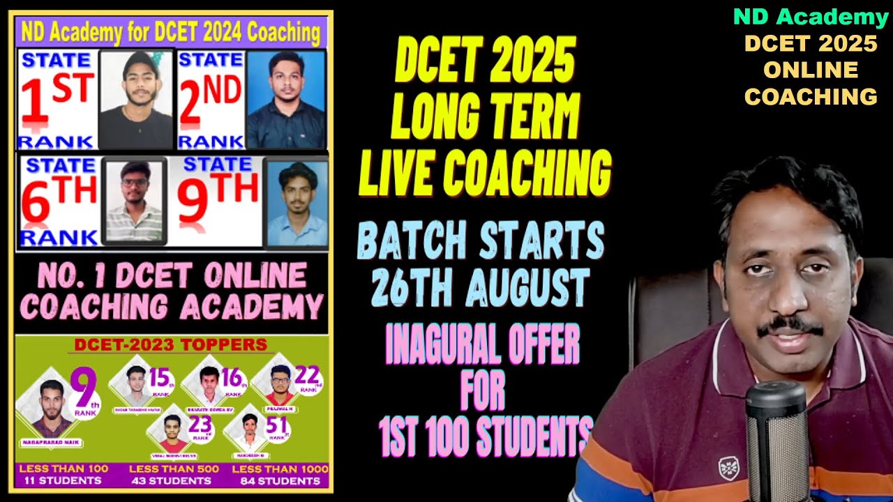 DCET 2025 ONLINE COACHING Started |ND Academy DCET 2025 ONLINE Coaching |#1 DCET Coaching Academy
