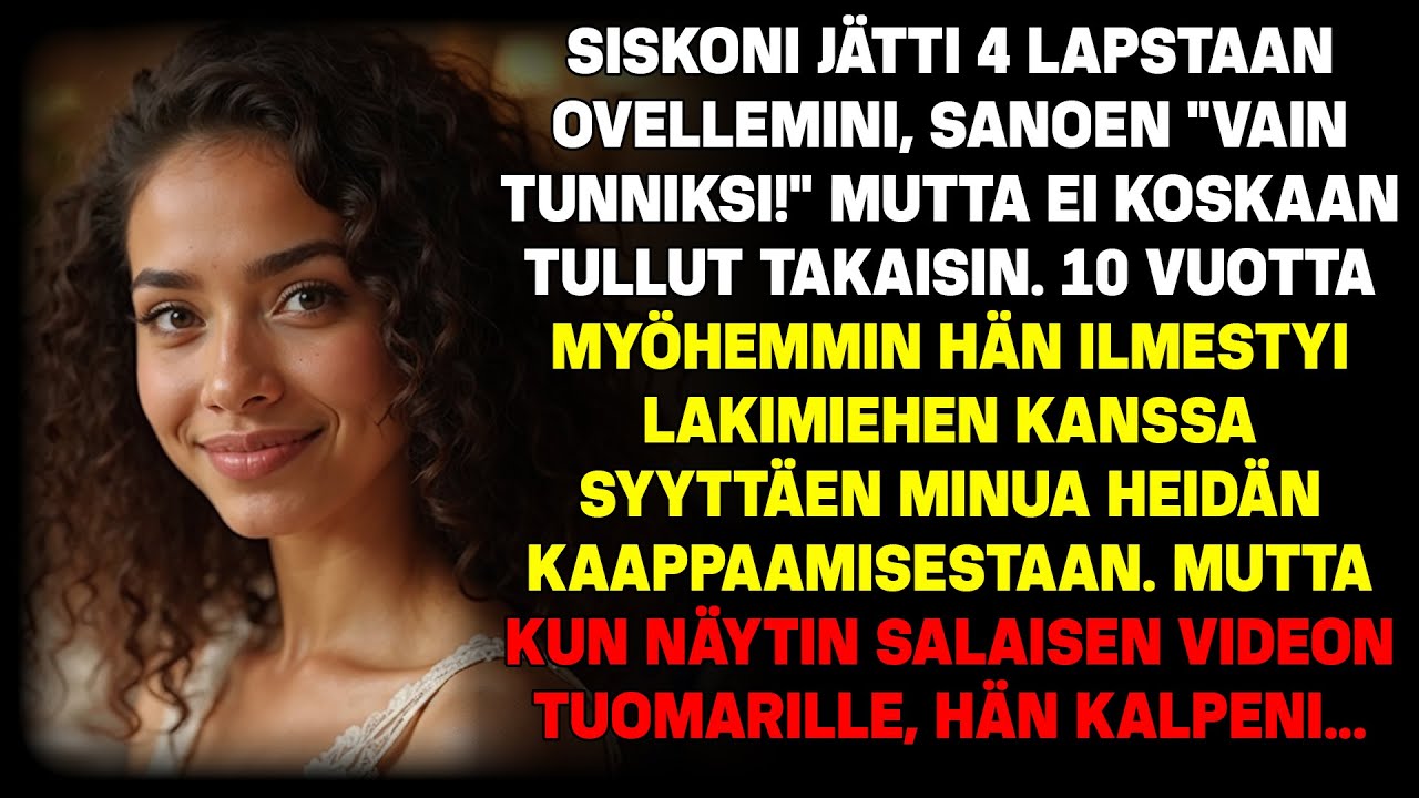 Siskoni jätti 4 lastaan: 'Vain tunniksi!' 10 vuoden kuluttua hän syytti minua kaappauksesta...