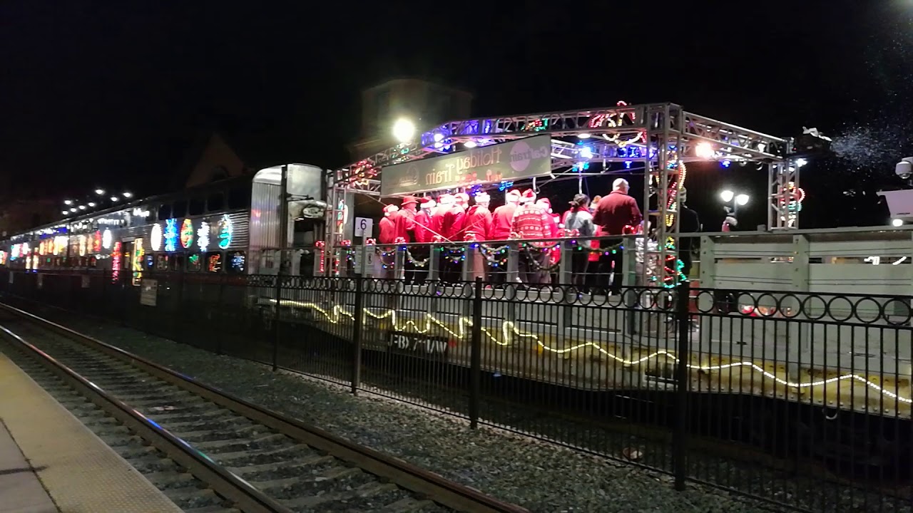 San Mateo station railfan action with Caltrain's Holiday Train